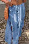 Rock mit Kordelzugbund und asymmetrischem Saum