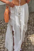 Rock mit Kordelzugbund und asymmetrischem Saum